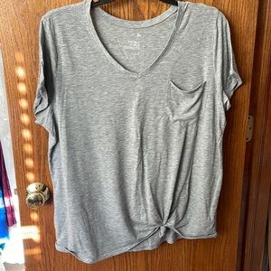 Women gray T-shirt XXL V-neck